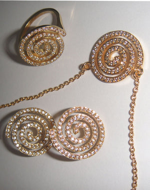 Spiral Studs Pave | 9ct Solid Gold