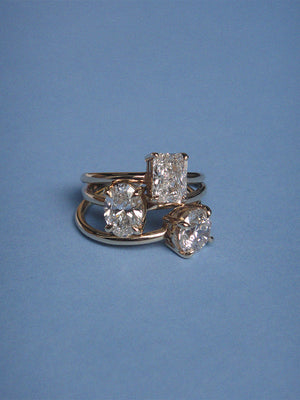 Diamond Solitaire rings set in yellow gold