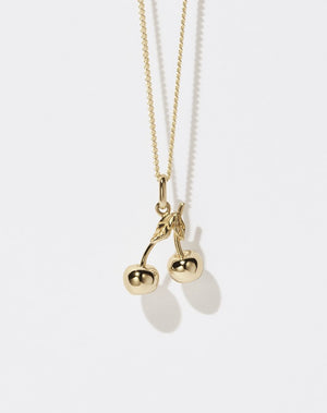 Cherry Charm Necklace | 23k Gold Plated