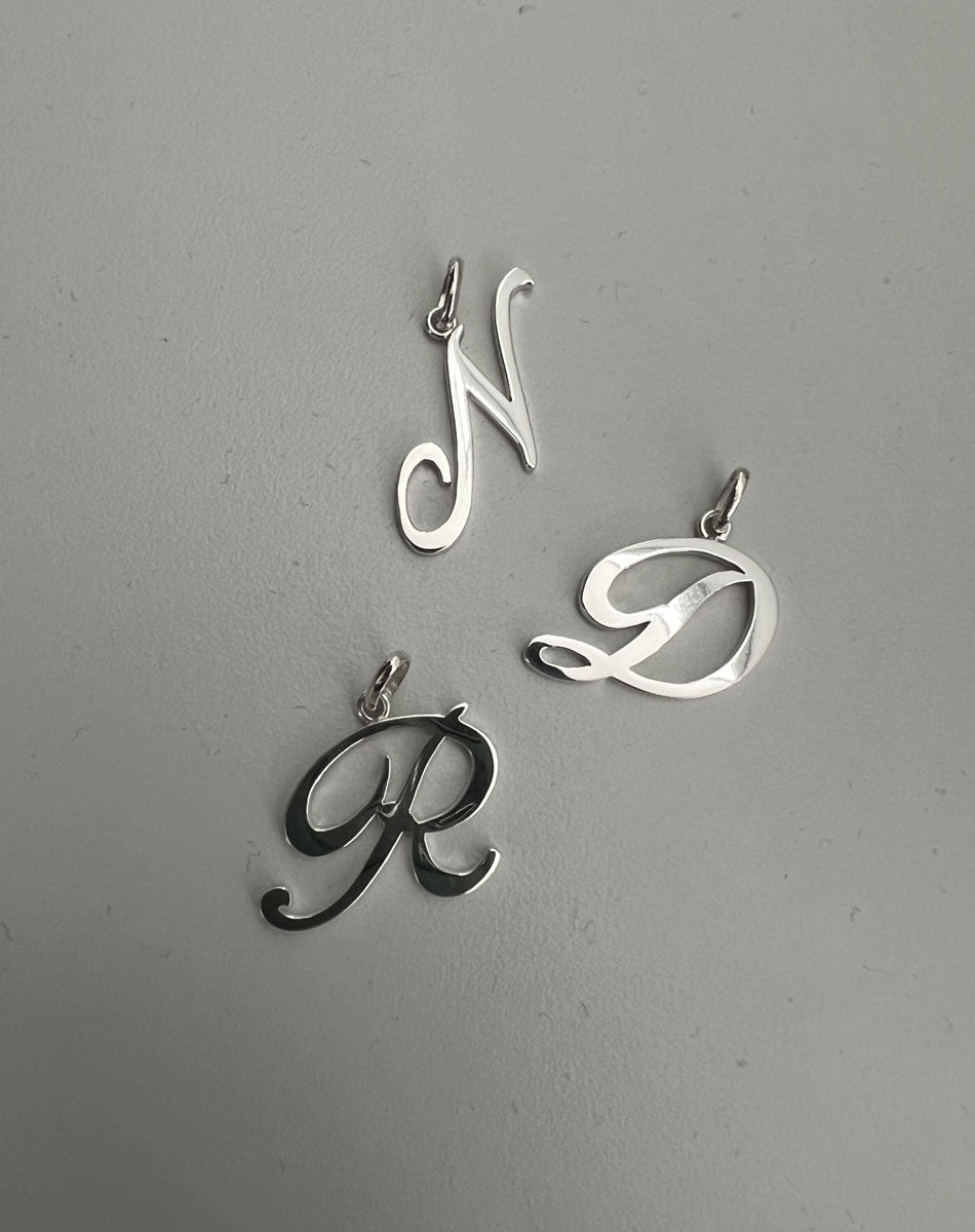 Cursive Letter Charm | 9ct Solid Gold