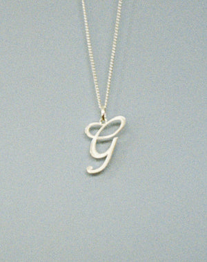Cursive Letter Charm Necklace | 23k Gold Plated