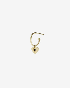 Diamond Heart Signature Hoop Single | 23k Gold Plated
