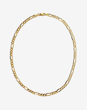 A gold Figaro wide chain necklace 