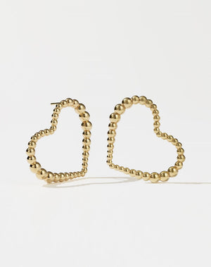 Fizzy Heart Earrings Large | 23k Gold Plated