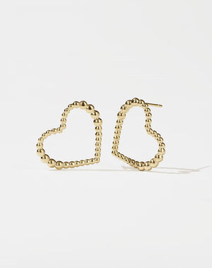 Fizzy Heart Earrings Medium | 23k Gold Plated