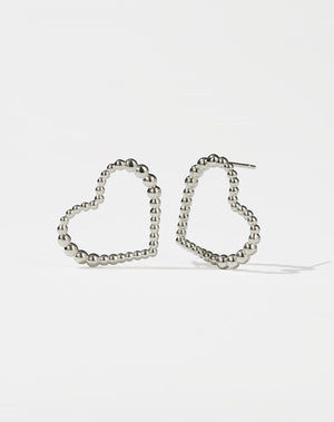Fizzy Heart Earrings Medium | Sterling Silver