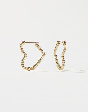 Fizzy Heart Hoops | 23k Gold Plated