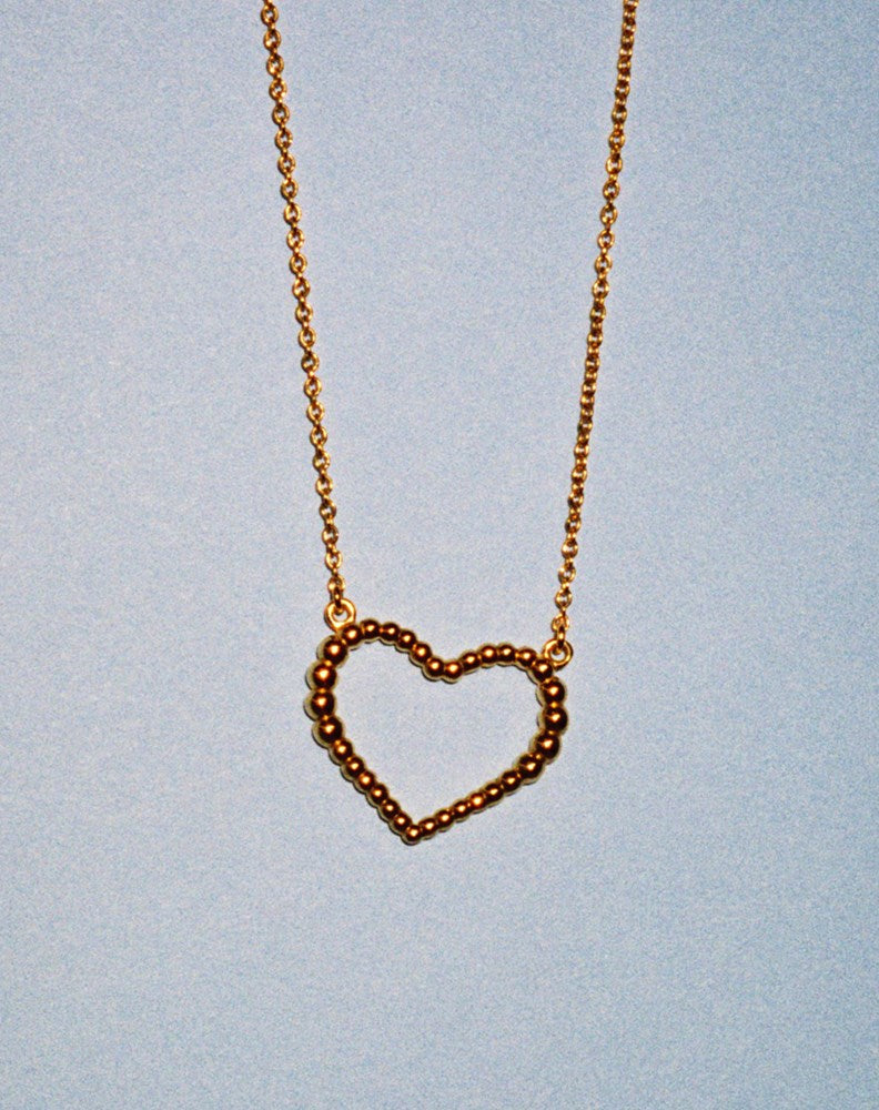 Fizzy Heart Necklace Large | 23k Gold Plated