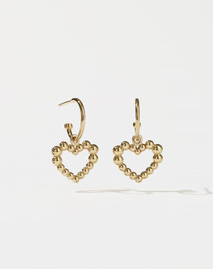 Fizzy Heart Signature Hoops | 23k Gold Plated