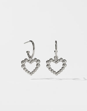 Fizzy Heart Signature Hoops | Sterling Silver