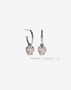 Heart Jewel Signature Hoops | Sterling Silver