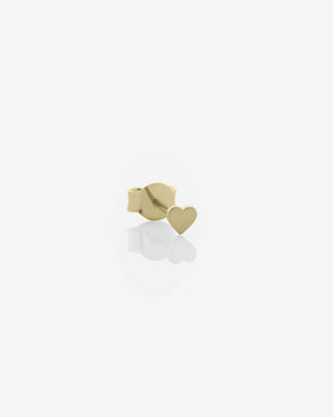 Micro Heart Stud Earring Single | 9ct Solid Gold