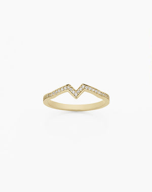 Inverted Star Band Pave | 9ct Yellow Gold