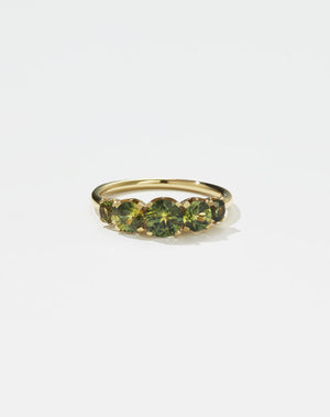 Meadowlark Jewellery’s classic Signature 5 Stone Engagement Ring in 9ct Yellow Gold, with round brilliant cut blue sapphires. Fully traceable and ethically sourced blue and green sapphires from Queensland, Australia. Set into our signature Meadowlark claw setting, featuring graphic lines inspired by our insignia. Pair with our bestseller, the Amelie Band Pave or Plain. One of our most timeless and beloved Ceremonial designs, made in New Zealand.