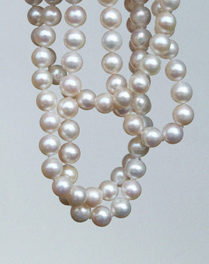 Pearl Necklace Plain | Sterling Silver