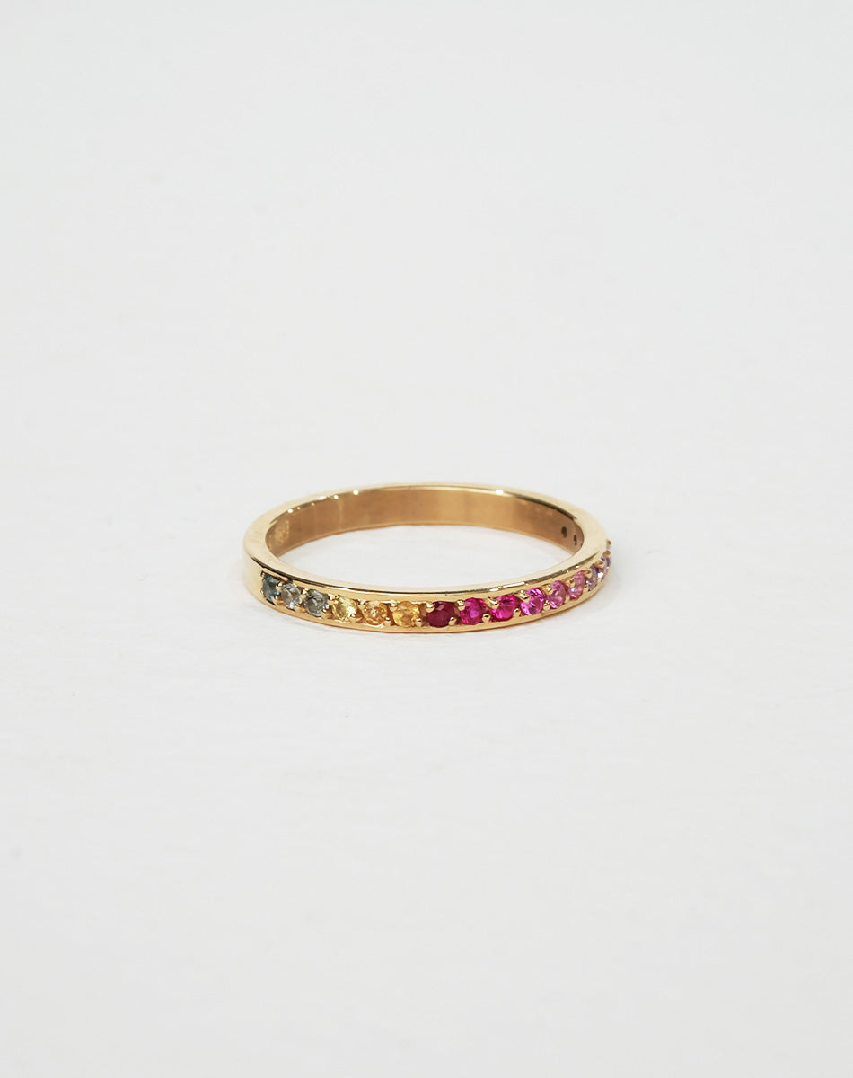 Rainbow Eternity Band | 9ct Yellow Gold