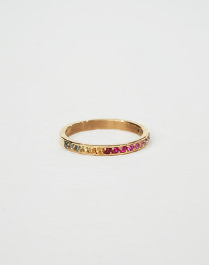 Rainbow Eternity Band | 9ct Yellow Gold