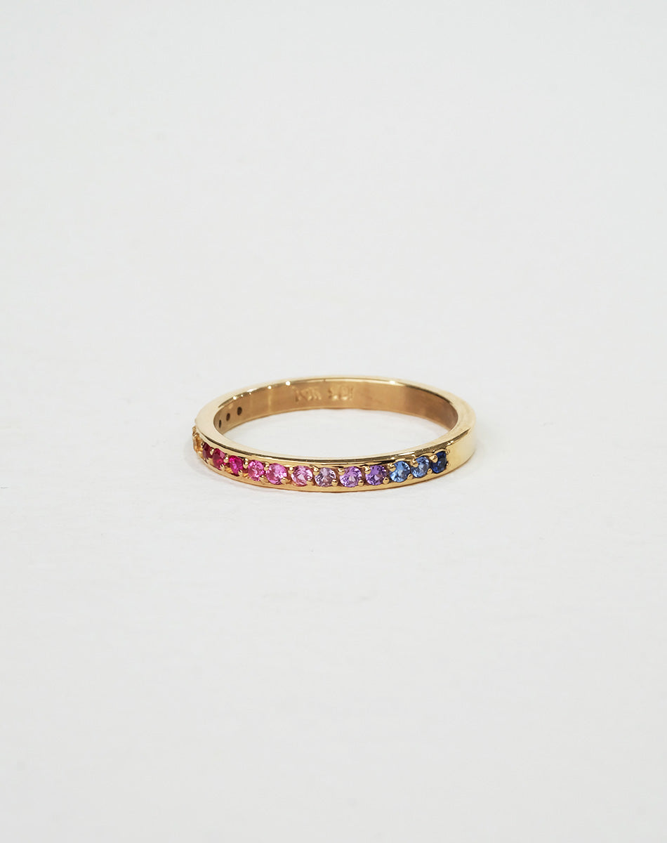 Rainbow Eternity Band | 9ct Yellow Gold