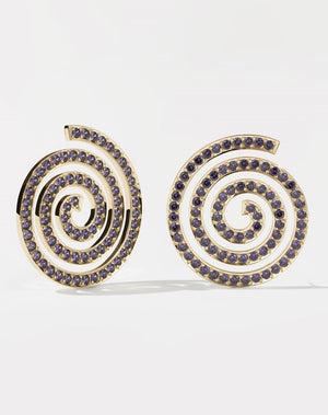 Spiral Earrings Oversized Pave | 23k Gold Plated