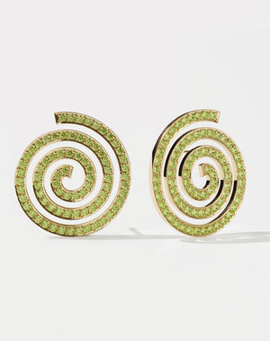 Spiral Earrings Oversized Pave | 23k Gold Plated