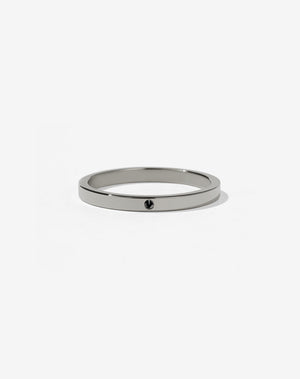 2mm Band with Stone | 18ct White Gold