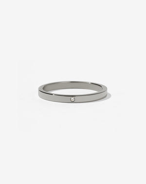 2mm Band with Stone | 18ct White Gold