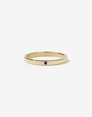 2mm Band with Stone | 9ct Yellow Gold