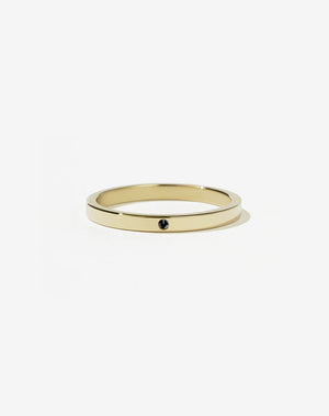 2mm Band with Stone | 14ct Yellow Gold