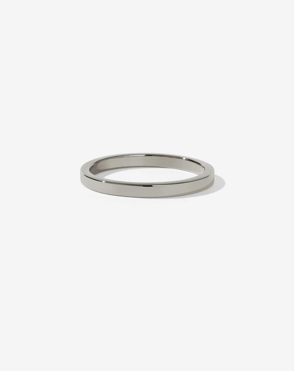 2mm Plain Band | 18ct White Gold