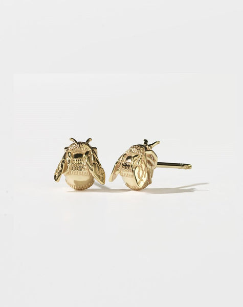 Bee Stud Earrings 9ct Solid Gold Meadowlark Jewellery