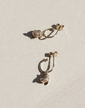 Bee Signature Hoops | 23k Gold Plated