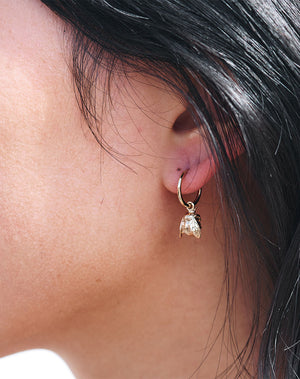 Bee Signature Hoops | 23k Gold Plated