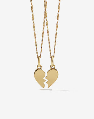 Broken Heart Necklace 9ct Yellow Gold