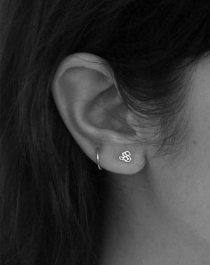 Capital Letter Stud Earring Single | Sterling Silver