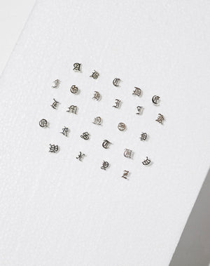 Capital Letter Stud Earring Single | Sterling Silver