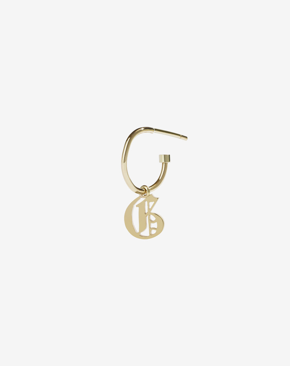 Capital Letter Signature Hoop | 9ct Solid Gold