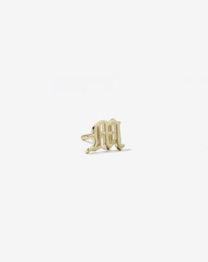 Capital Letter Stud Earring Single | 23k Gold Plated