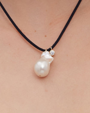 Cosmo Pearl & Stone Necklace | 9ct Solid Gold