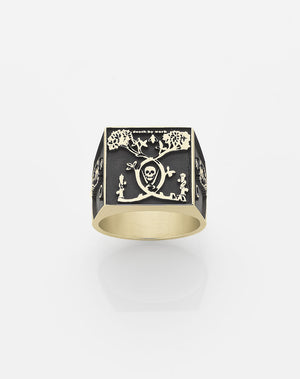 Andrew McLeod Death By Work Ring Oxidized | 9ct Solid Gold