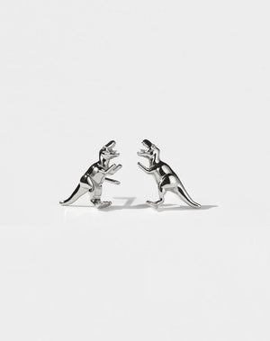 Katy Craig Orecchini A Perno In Argento Sterling 925 – Baby Dinosaur T-Rex – 9x8 Mm – Regalo In Confezione Lussuosa