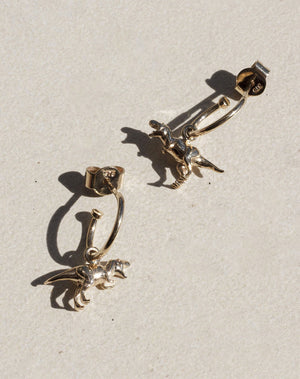 Dinosaur Signature Hoops | 23k Gold Plated