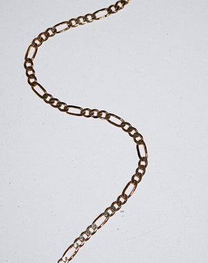 Figaro Wide Chain Bracelet | 23k Gold Plated