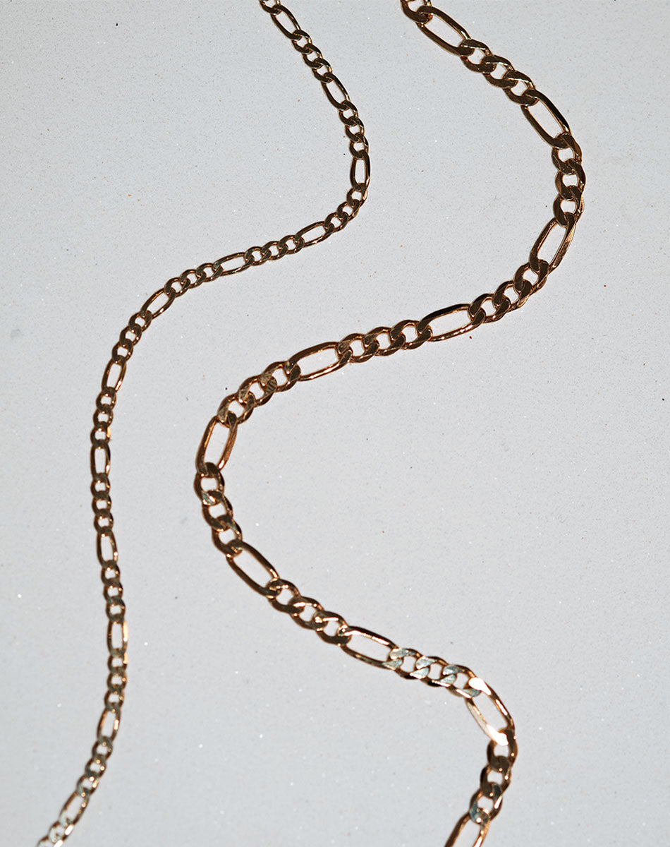 Figaro Fine Chain Bracelet | 23k Gold Plated