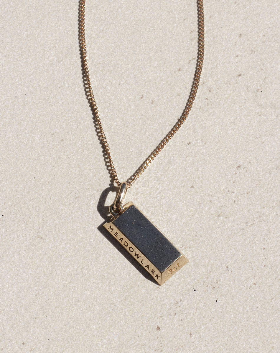 Meadowlark Gold Bar Charm Necklace