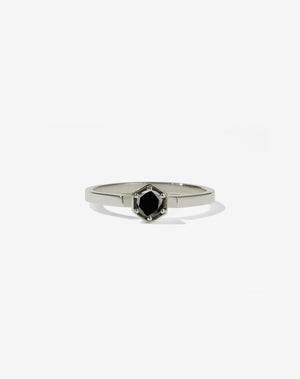 Hexagon Solitaire Ring | 18ct White Gold