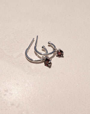 Micro Heart Jewel Signature Hoops | 23k Gold Plated