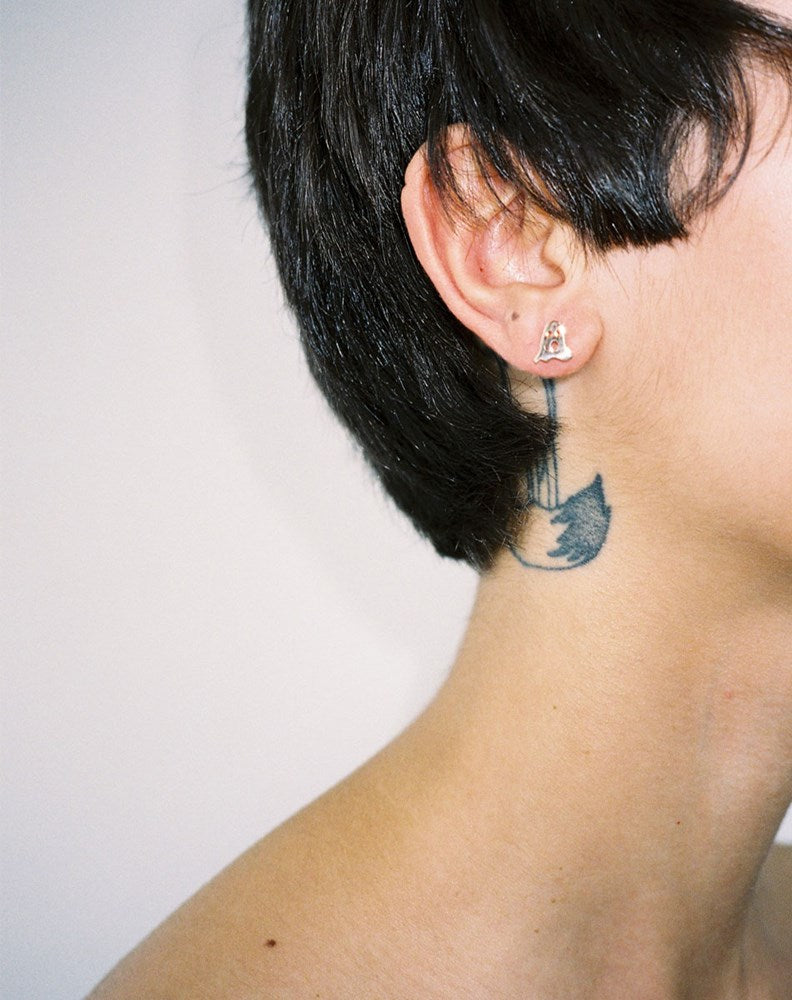 Nell Ghost Stud Earrings | 23k Gold Plated