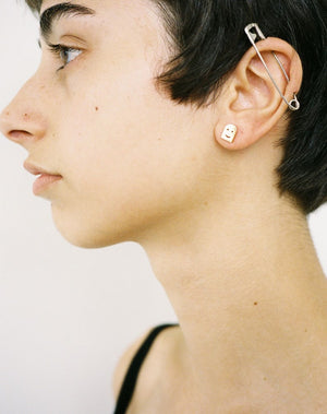 Nell Headstone Stud Earrings | 23k Gold Plated