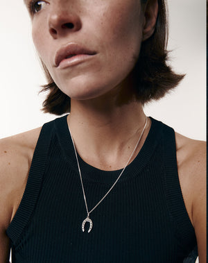 Nell Lucky Necklace Oxidised | Sterling Silver