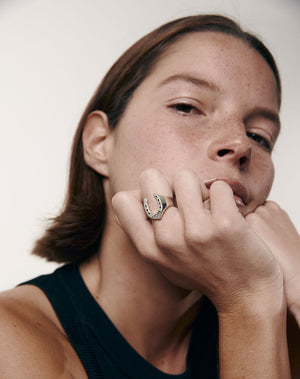 Nell Lucky Ring Oxidised | Sterling Silver